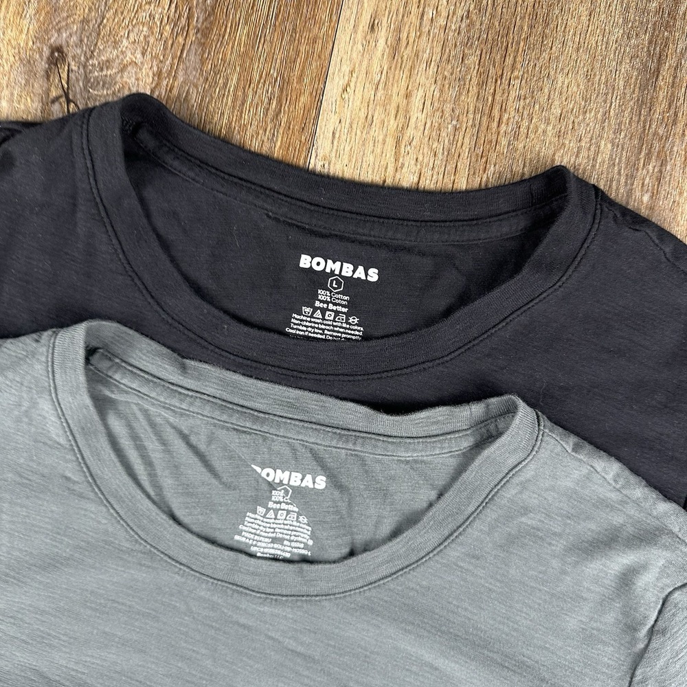 2 Pack BOMBAS Crew Neck Shirt Women's Large Short Sleeve Polyester Blend